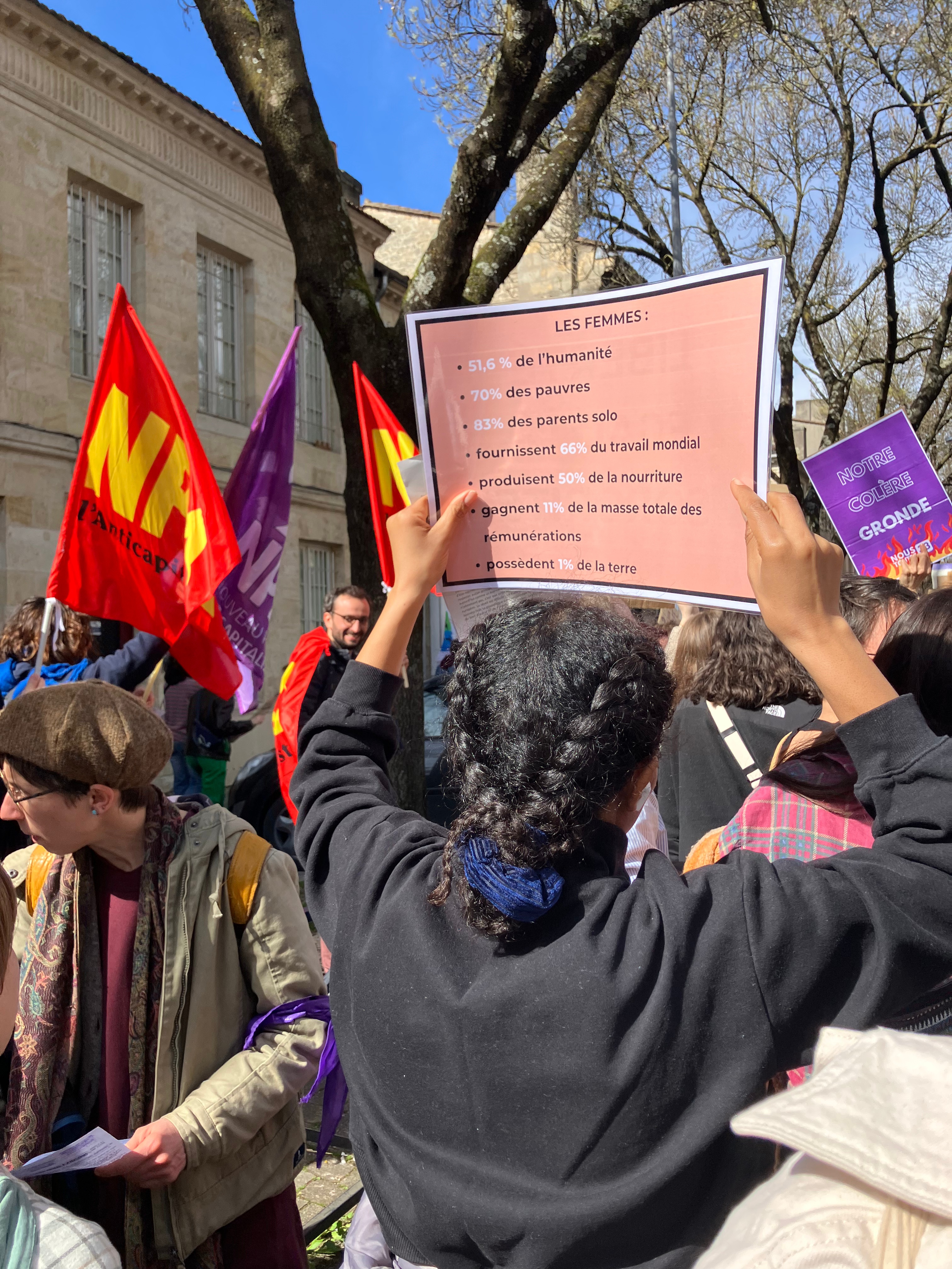 Manifestation du 8 mars pour les droits des femmes - Marche solidaire dans Bordeaux